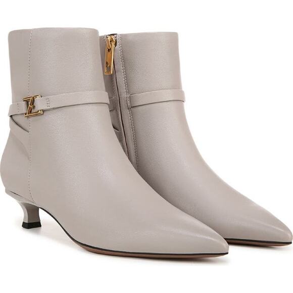 Franco Sarto Marnie Kitten Heel Pointed Toe Gray Leather Ankle Booties Size 8.5 - Picture 11 of 11